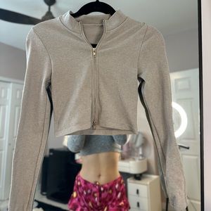 Cropped zip up top